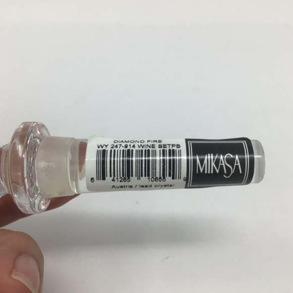 NEW Mikasa Diamond Fire Crystal Wine Coaster & Stopper Set - Picture 4 of 10